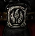The symbol on the belt of a fire mages robe