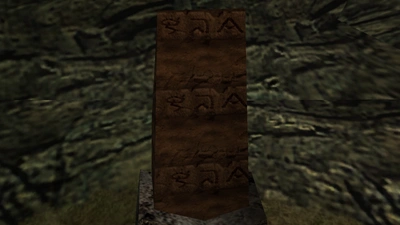 Same words on pedestals